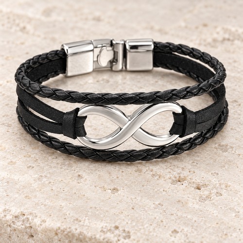 Black leather infinity - black,